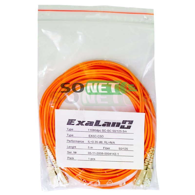Шнур SC-SC, 62.5/125, Duplex, OM1, UPC, 3м