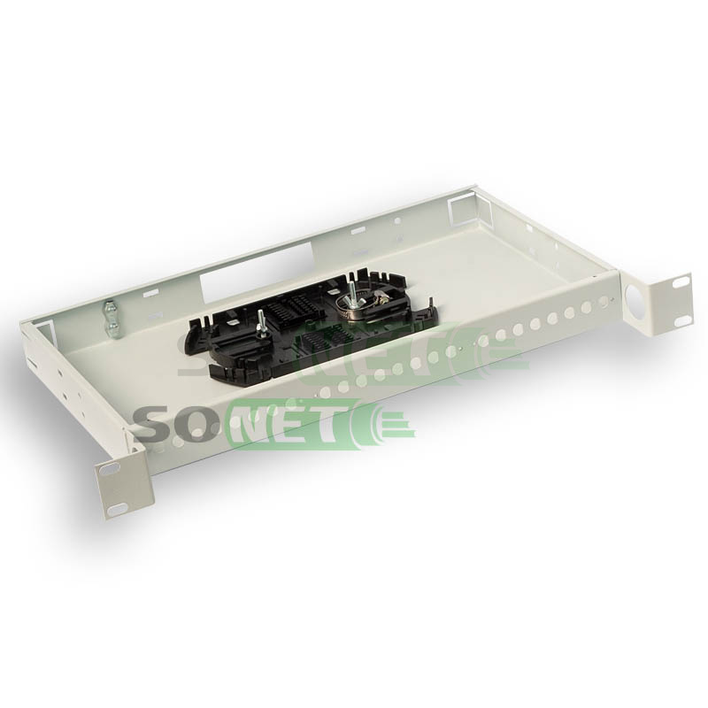 Оптический кросс 19" 1U - 8,16,24 SC серый (сплайс 2шт, заглушки 2шт)