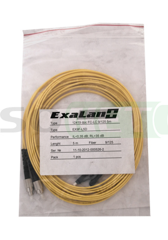 Шнур LC-FC, 9/125, Duplex, OS2, UPC, 5м
