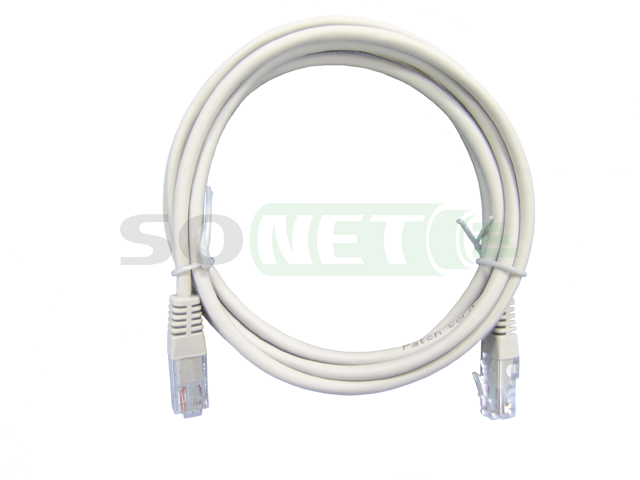Патч корд UTP кат.5e, 3м PVC серый