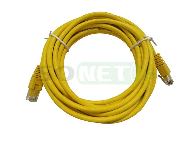 Патч-корд UTP кат.5e, 5м PVC желтый (СКС Exalan+)