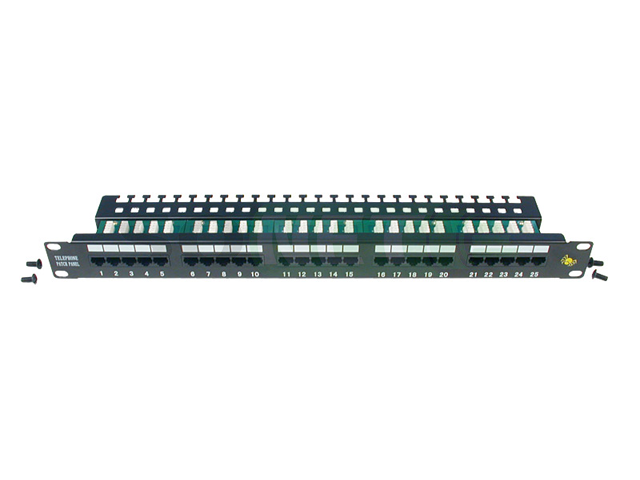 Патч панель телефонная 19" 1U, 25xRJ-45 (8P4C)