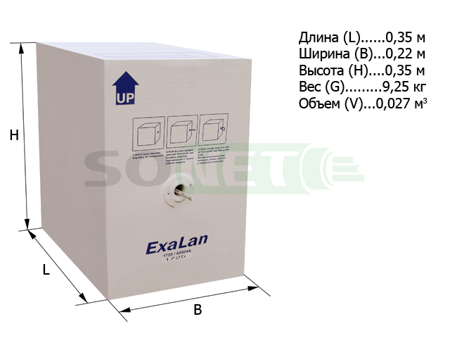 Витая пара UTP 4 пары, кат 5е, PVC, 305м (СКС Exalan+)