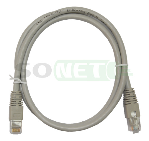 Патч корд UTP кат 6, 1м PVC серый (СКС Exalan+)