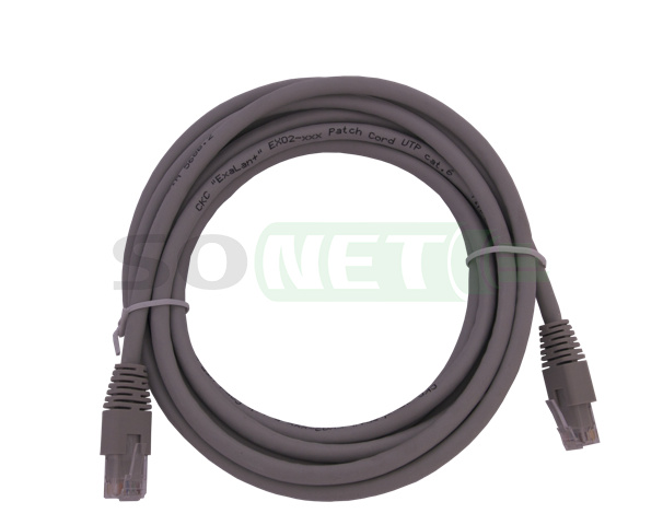 Патч корд UTP кат 6, 3м PVC серый (СКС Exalan+)