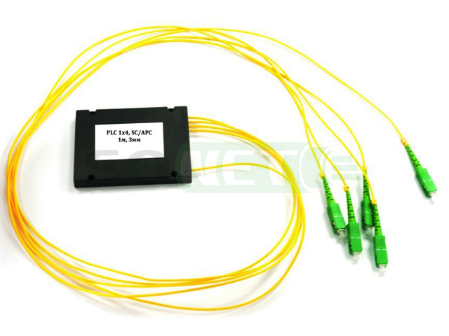 Разветвитель оптический (сплиттер) планарный PLC 1х4, оконцованный SC/APC, 1м, 3,0мм