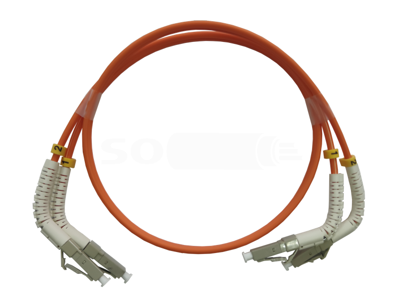 Шнур LC-LC, 50/125, Simplex, OM2, UPC, 1м FLEX ANGLE BOOT
