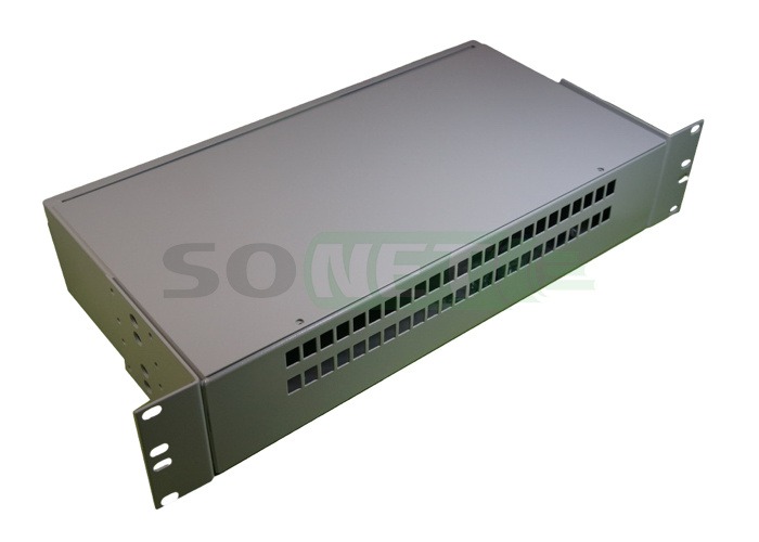 Оптический кросс 19" 2U до 48 портов SC ( сплошная панель)