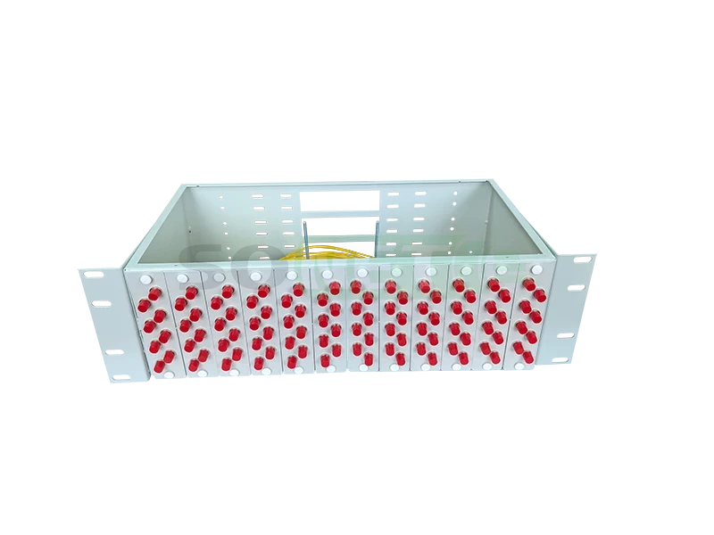 Оптический кросс 19" 3U - 96 портов FC, укомплектованный (розетки, сплайс, КДЗС, пигтейлы SM)