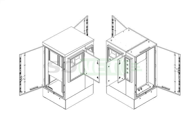 Шкаф климатический напольный 1322х800х1000,  IP54, укомплектованный, нержавеющая сталь Н-Н-1