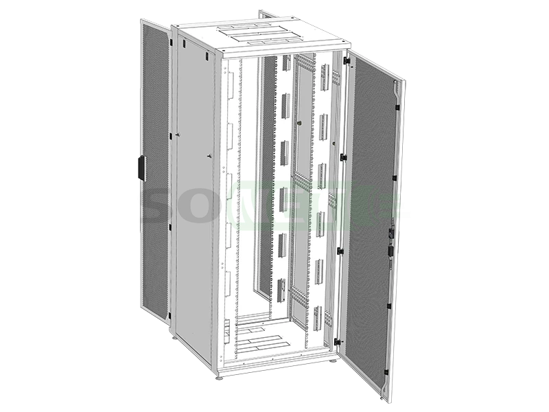 Шкаф серверный напольный 19'' 45U (800х1000) дверь перфорация, распашные перфорация 