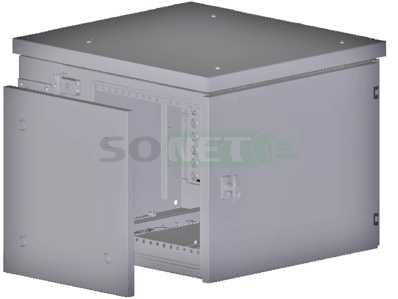 Шкаф пылевлагозащищенный 19" настенный двухсекционный 18U 600х720, дверь металл, съемные боковины