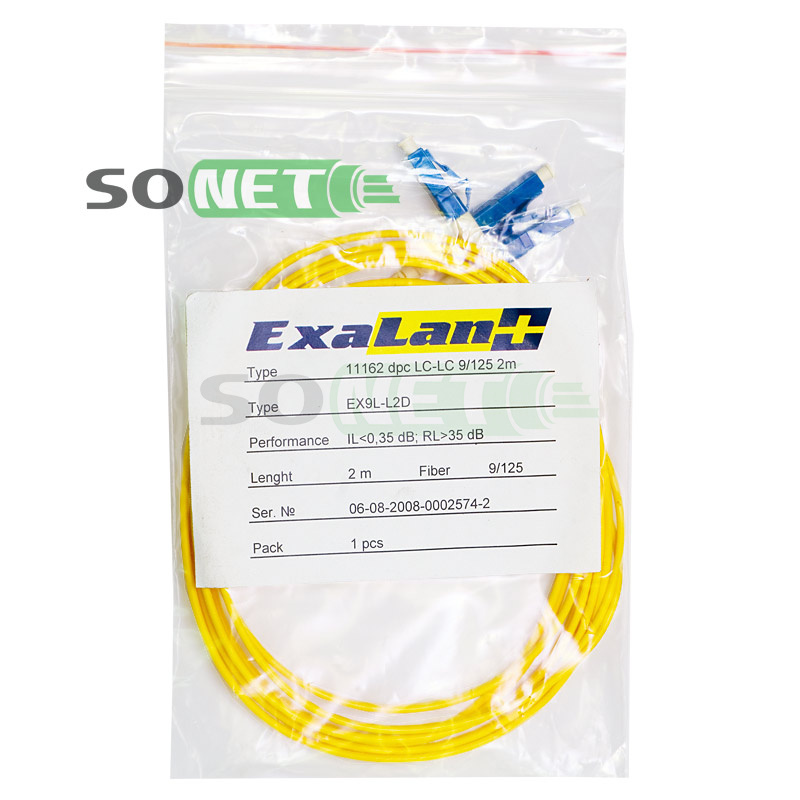 Шнур LC-LC, 9/125, Duplex, OS2, UPC-APC, 1м