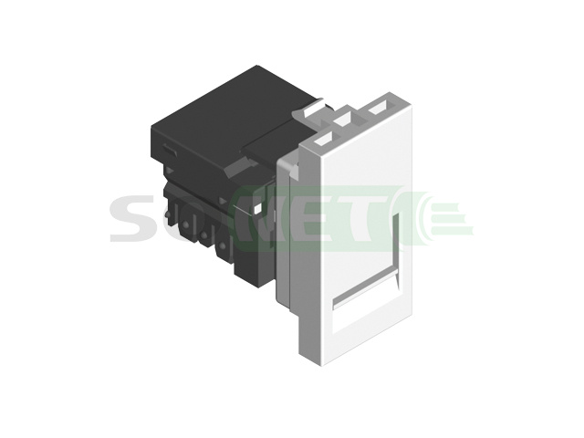Адаптер 22.5*45 с модулем RJ45 кат.5е UTP, белый
