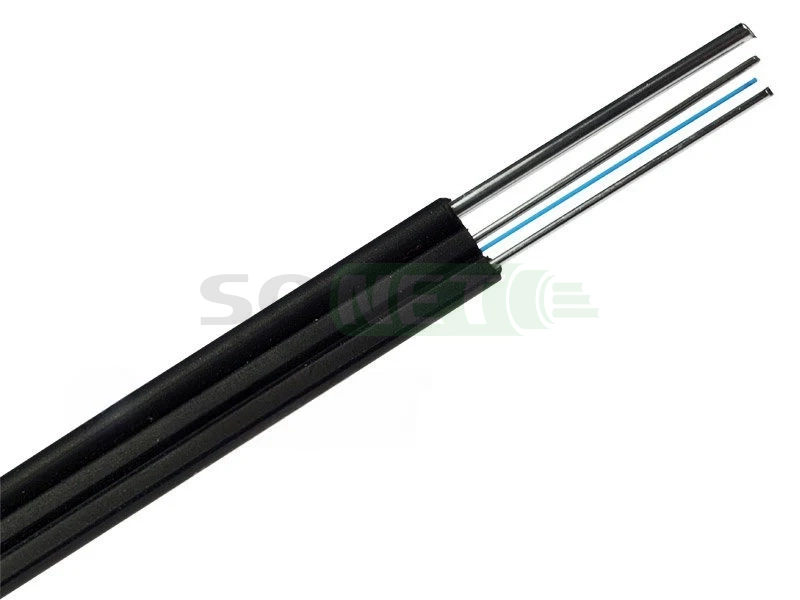 COVLINE FTTx (2M-M) 1 волокно G.657 A1, Black LSZH, 1000 м. кабель оптический c тросом (проволока)